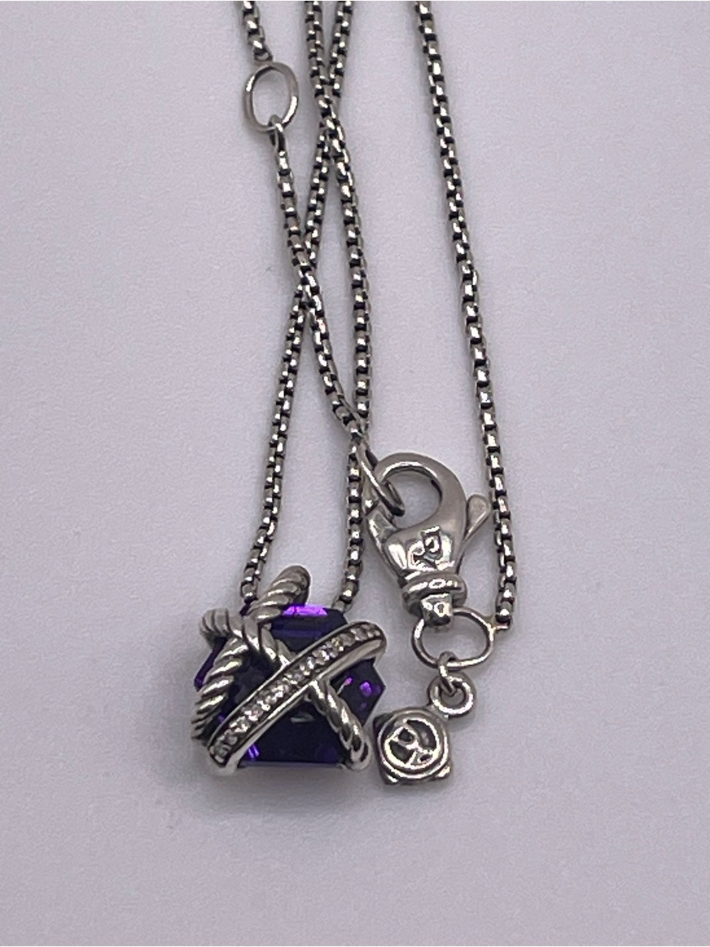 David Yurman Cable Wrap Necklace with Amethyst and Diamonds - Picture 6 of 9